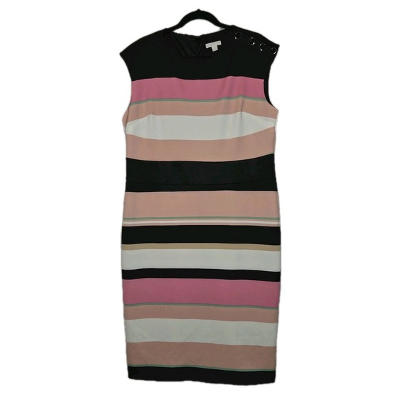 New York & Company Dresses & Skirts - New York & Company Colorblock Striped Sheath Dress Women's XL Sleeveless Stretch